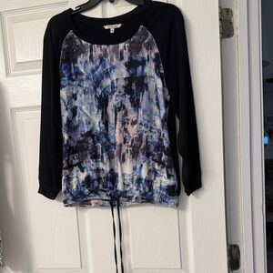 Calvin Klein Jeans Blue and Pink Abstract Blouse